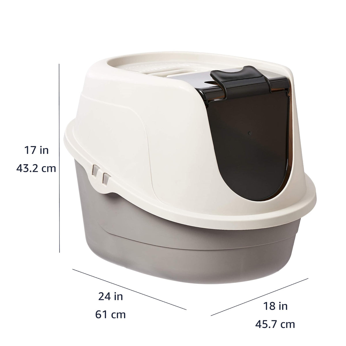No Mess Hooded Enclosed Cat Litter Box with Odor Control and Swinging Door (Large (Pack of 1))