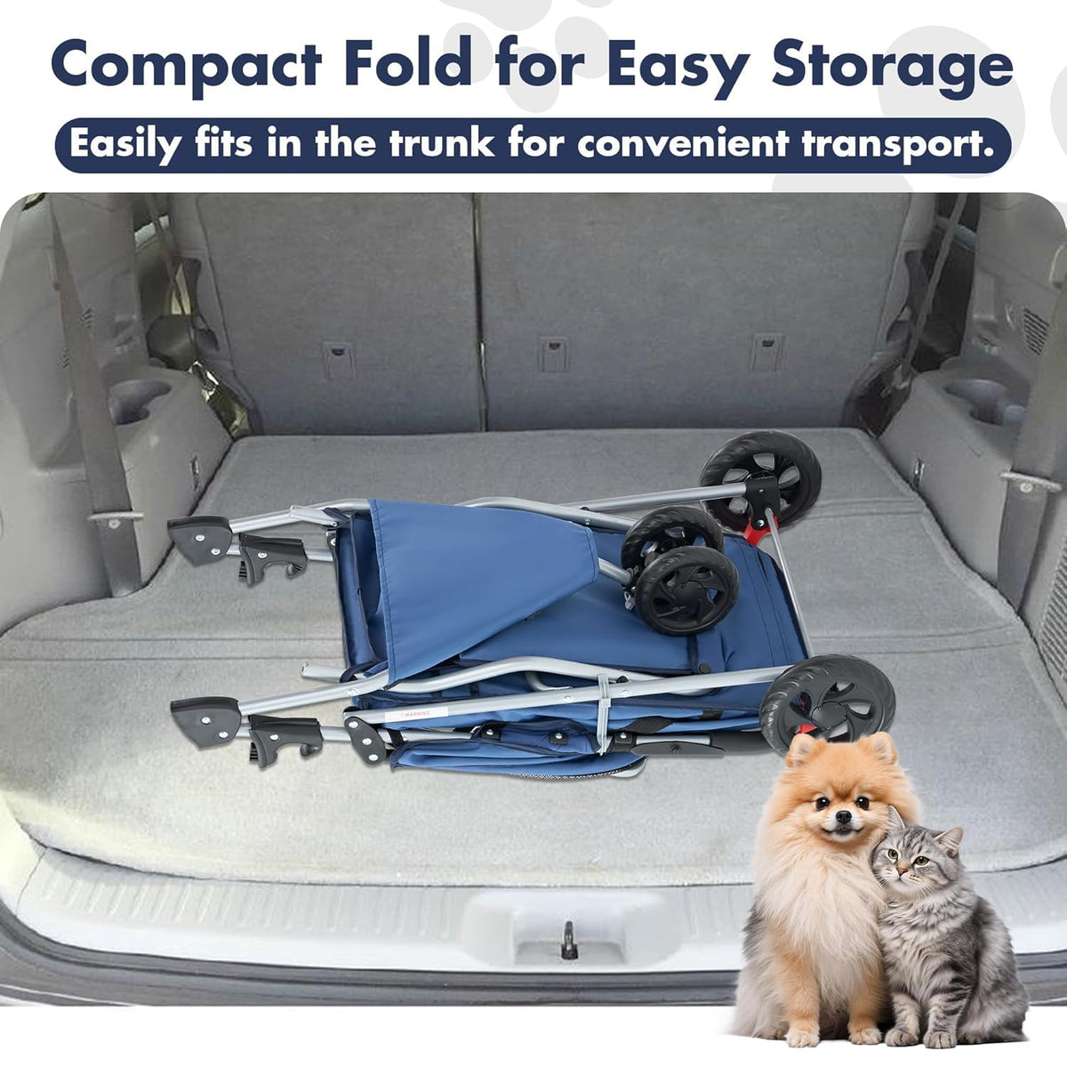 3 Wheels Pet Stroller (Blue)