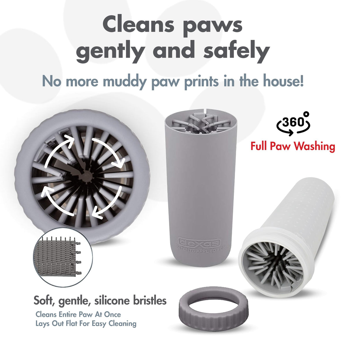 MudBuster Portable Dog Paw Cleaner (Light Gray / Large)