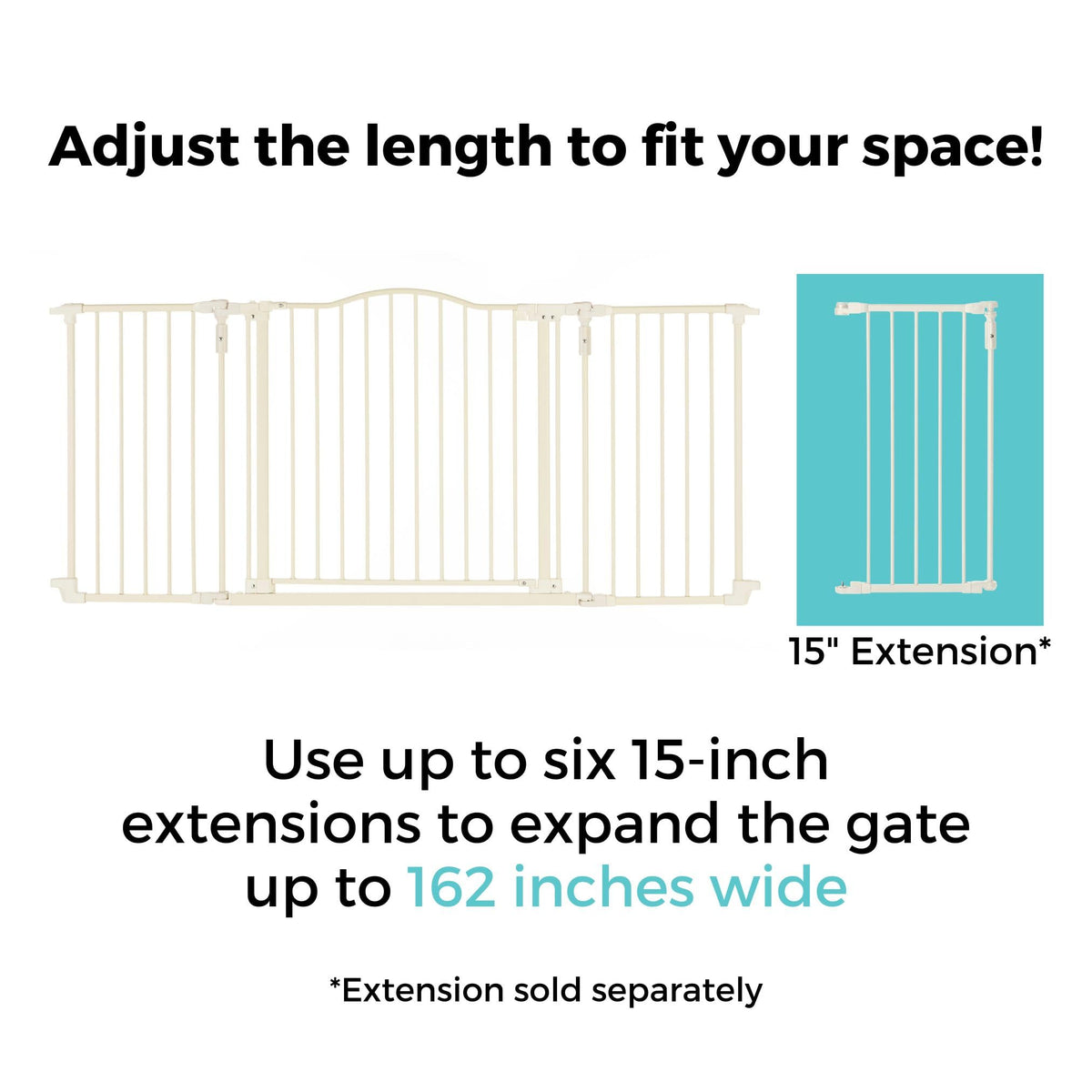 Deluxe Décor Safety Gate (Warm White / 72" Wide)