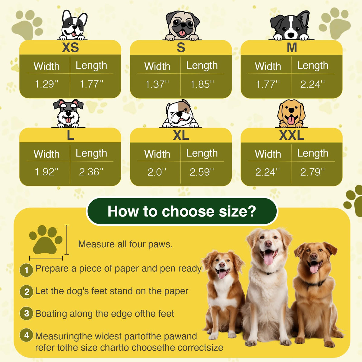 Dog Shoes for Hot Pavement and Snow (Yellow / XL)