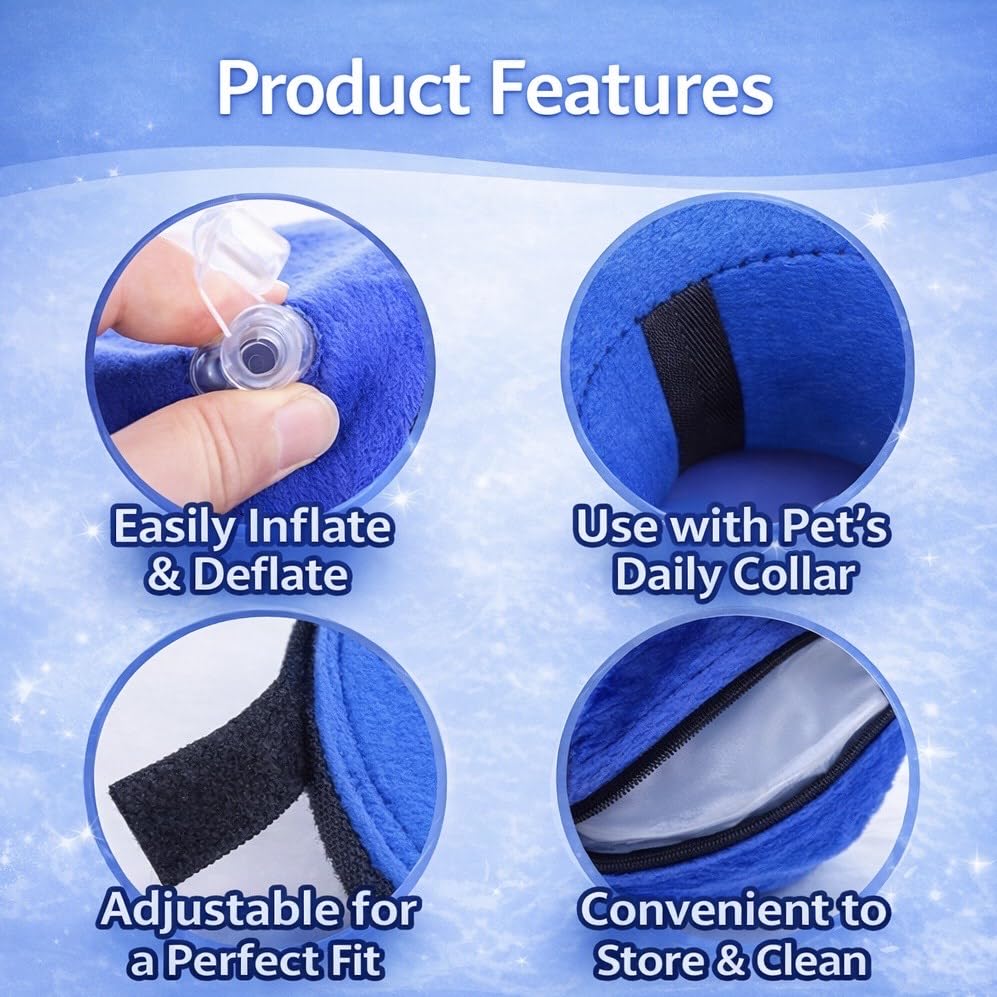 Inflatable Dog Cone Collar Alternative (Blue / L [18"-24"])