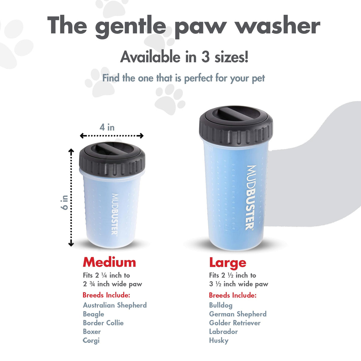 Lidded MudBuster Medium Dog Paw Cleaner (Pro Blue / Medium with Lid)
