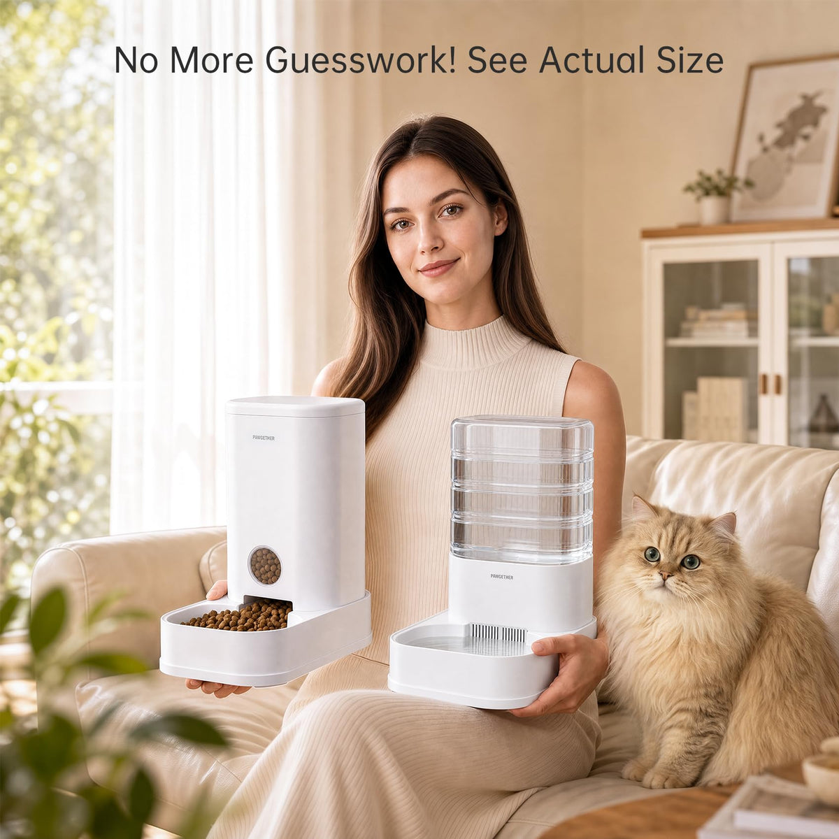 Automatic Cat Water Dispenser with 1 Filter Gravity Water Bowl for Dogs (Waterer + 1 Filter / 3.78L)