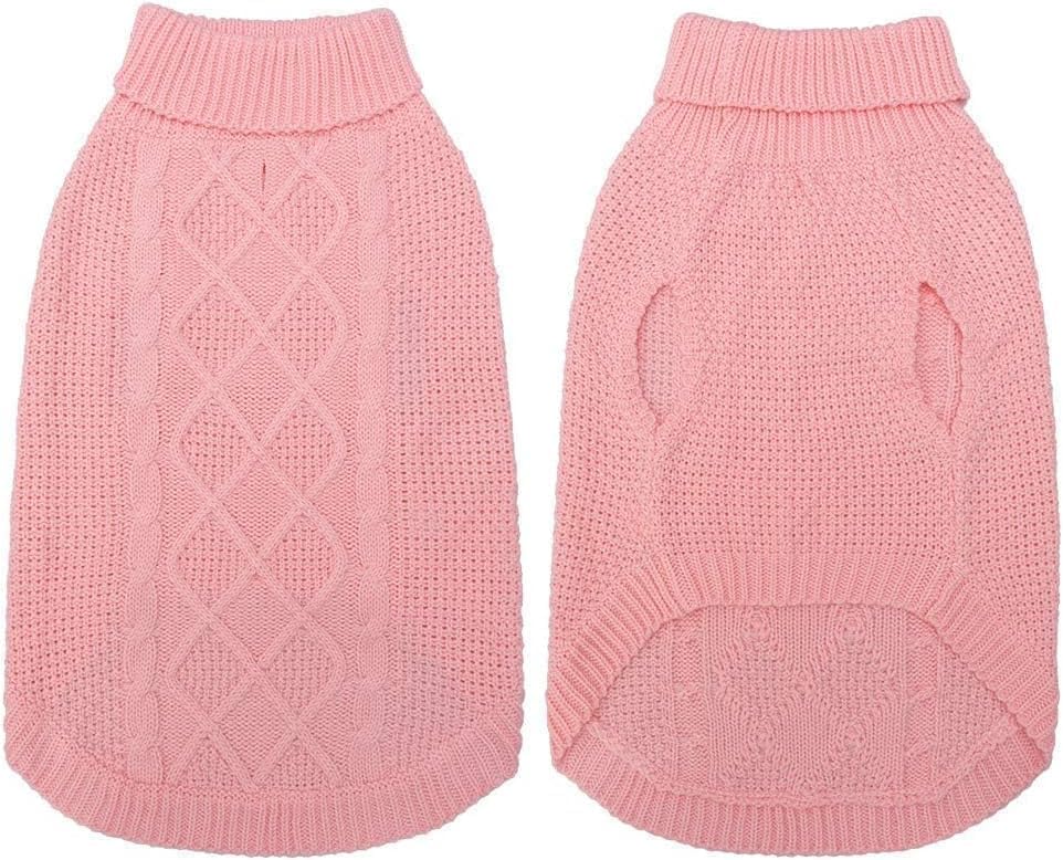 Turtleneck Dog Sweater (XXX-Large / Flesh Pink)