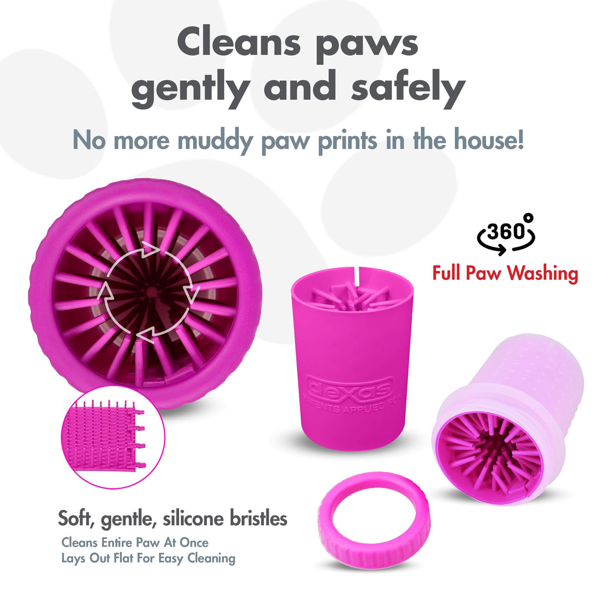MudBuster Portable Dog Paw Cleaner (Fuchsia / Small)