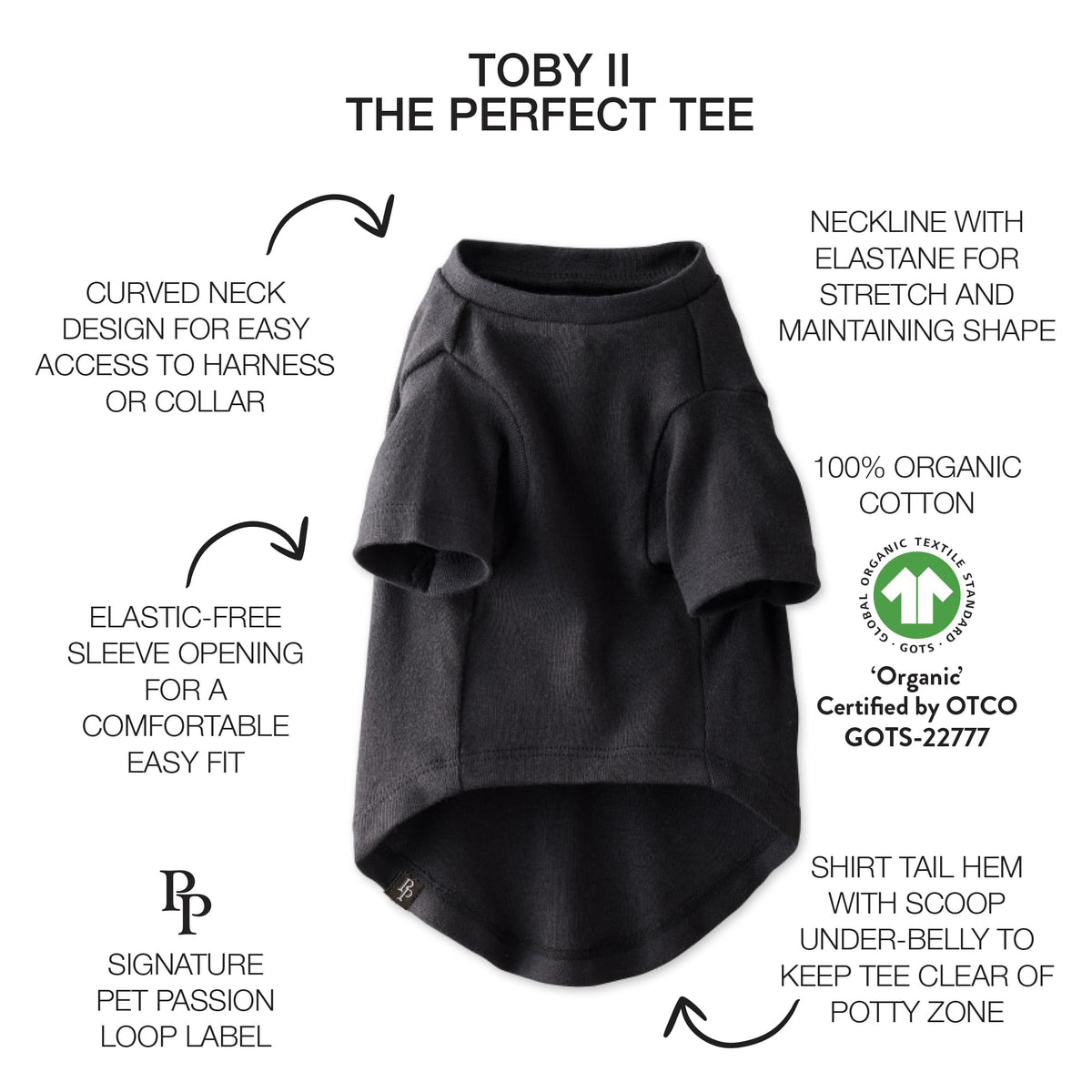 Toby II Dog T (Gray Ombre / XX-Small (4-7 lbs))