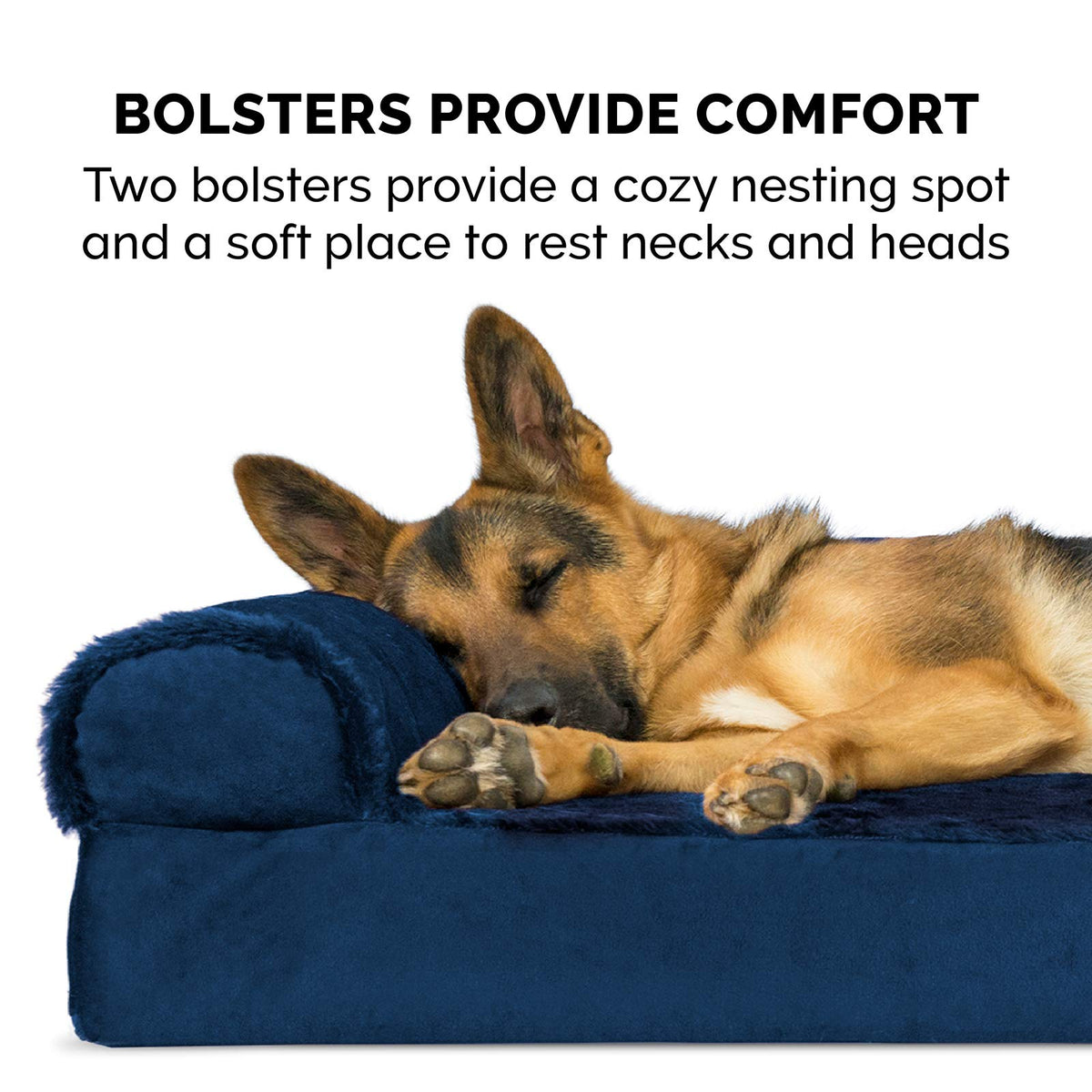Orthopedic Dog Bed for Large Dogs w (Jumbo / Deep Sapphire)