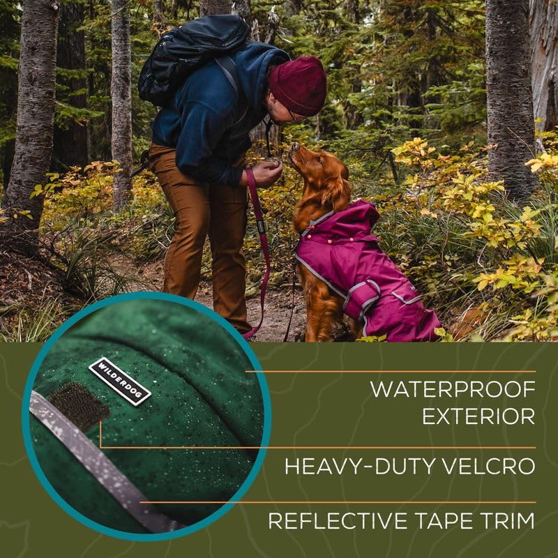 Dog Jacket Waterproof Raincoat with Breathable Interior (Medium / Huckleberry)