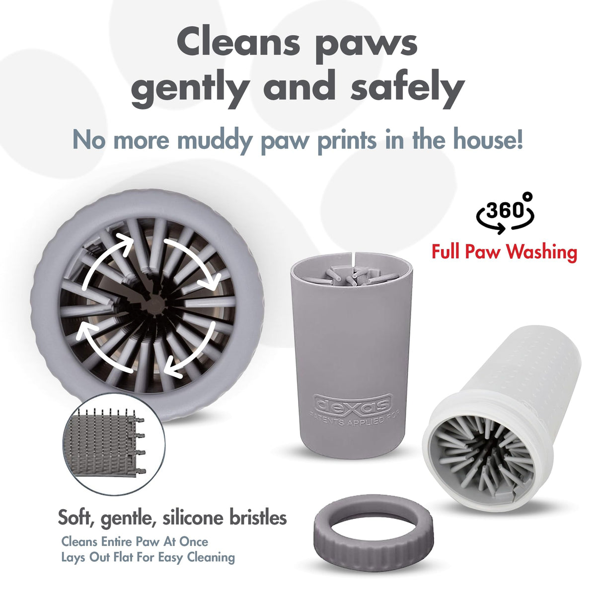 Medium MudBuster Portable Dog Paw Washer (Light Gray / Medium)