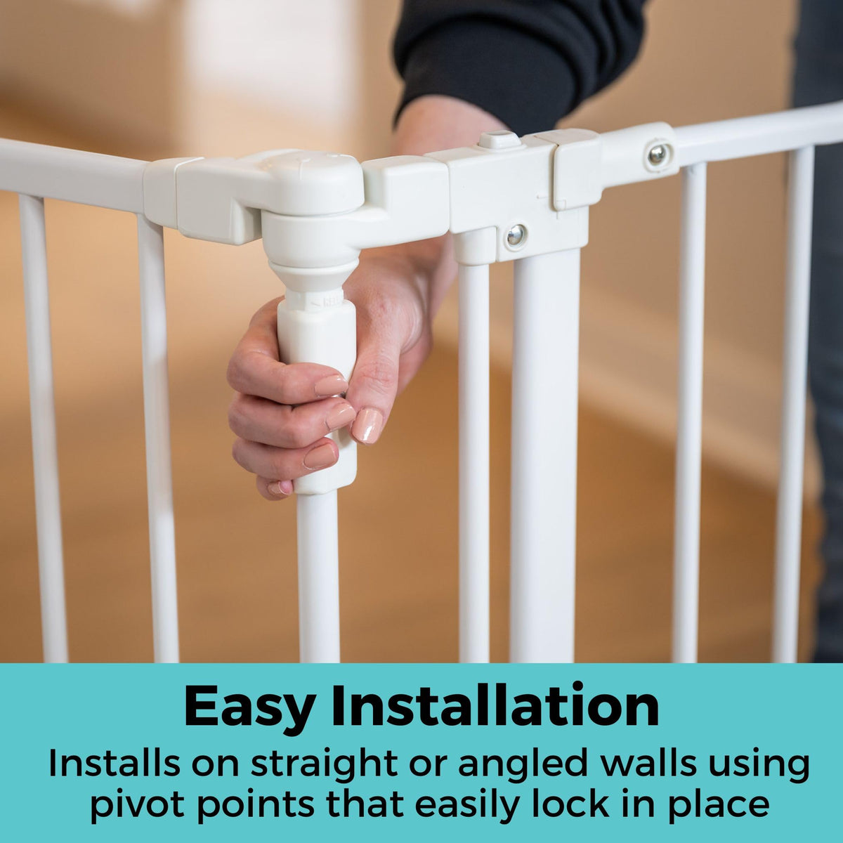 Deluxe Décor Universal Fit Safety Gate (White / 72" Wide)