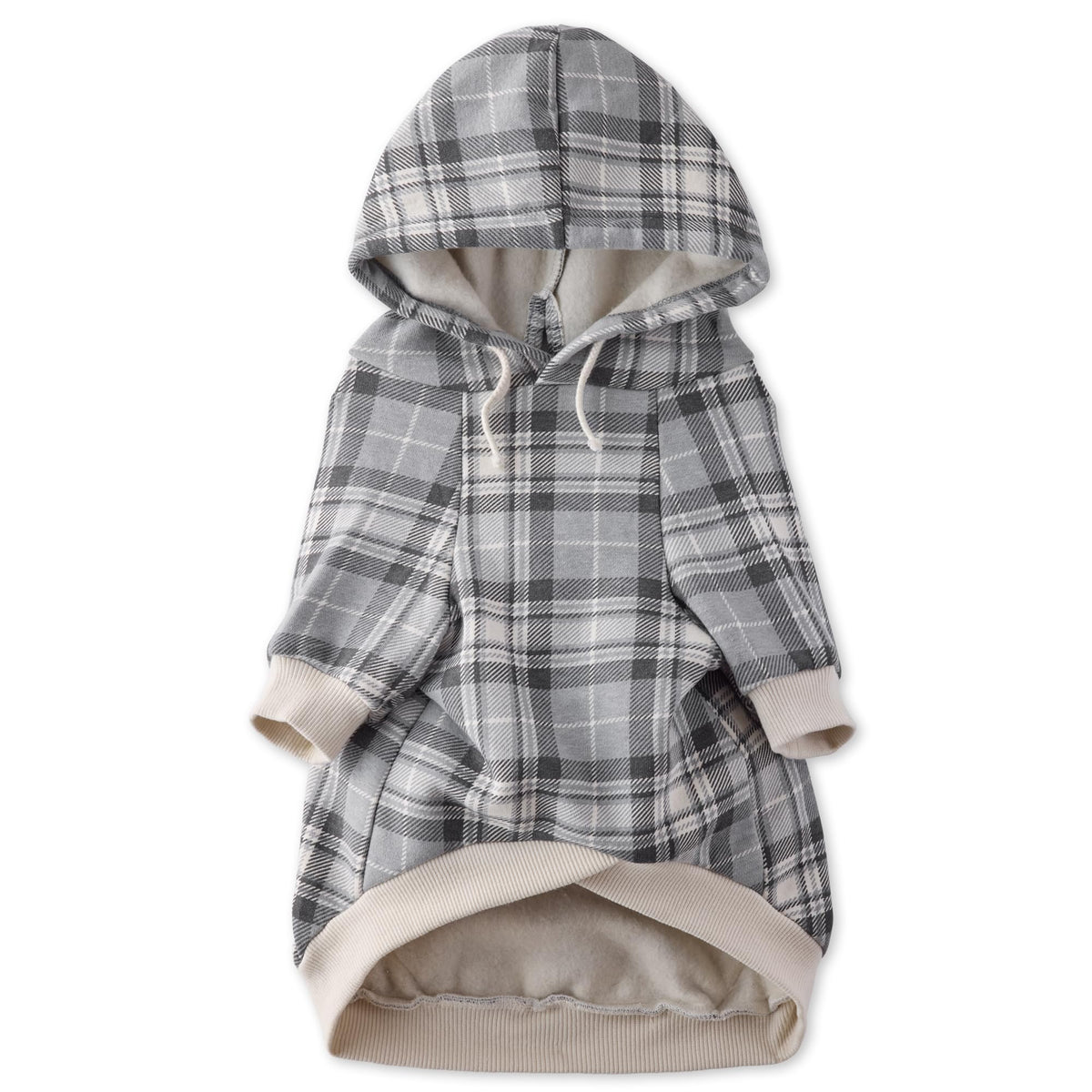 Rocky II Dog Hoodie (Gray Chesterfield Plaid / XX-Large (70-110 lbs))