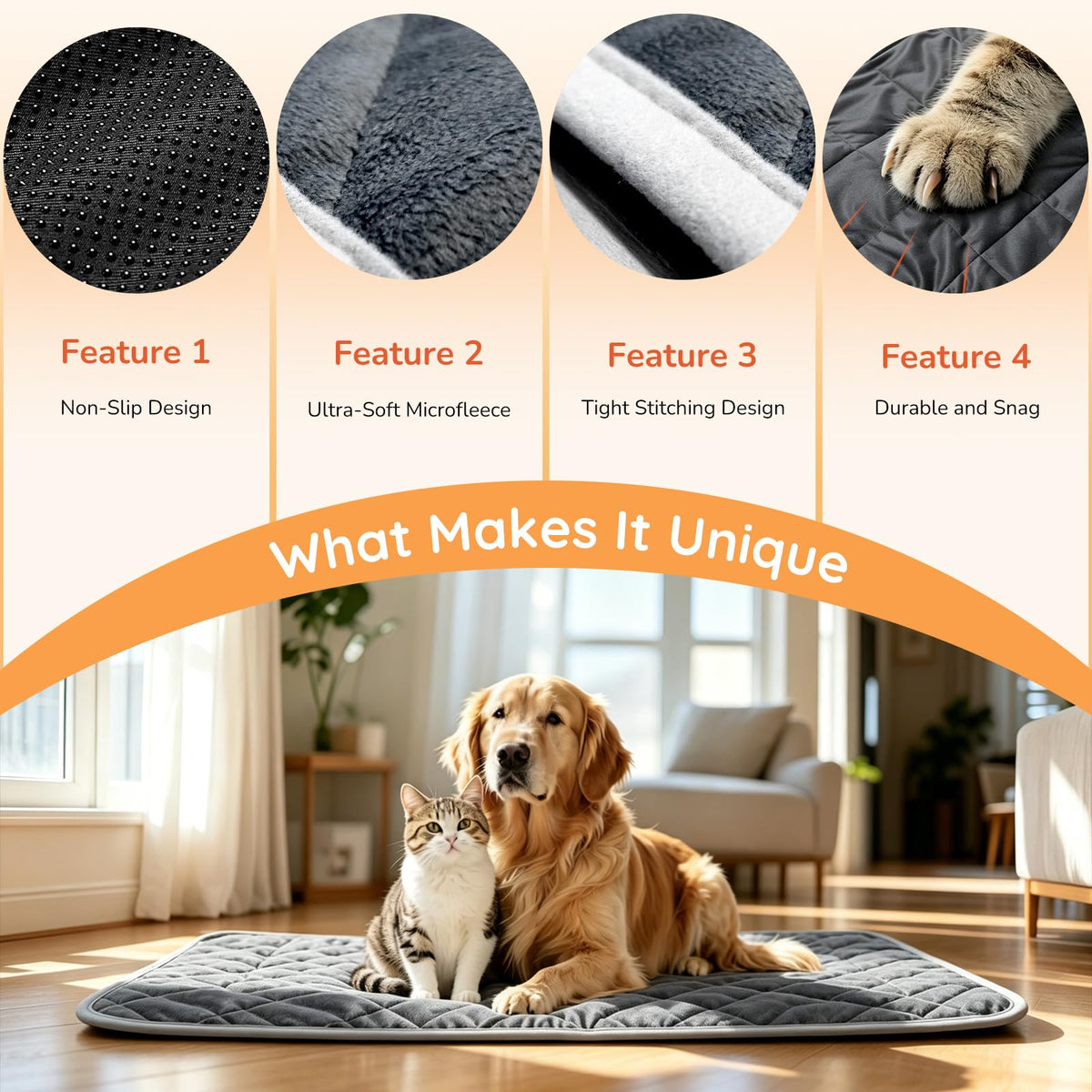 Self Warming Dog Bed Mats for Medium Large Pet (45*28inch)