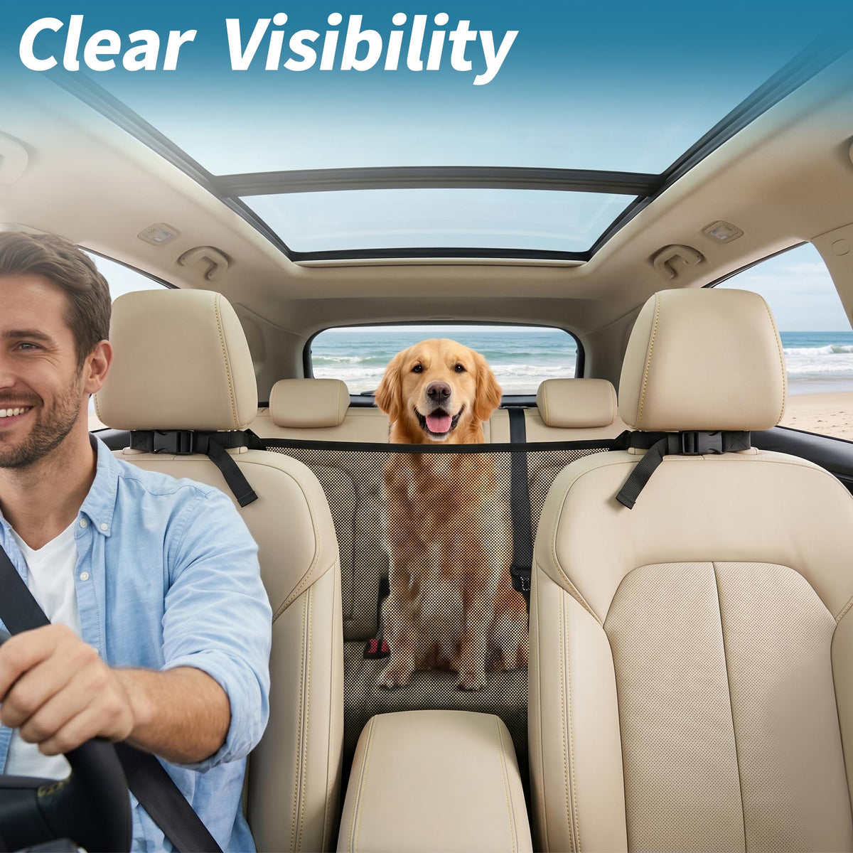 Dog Car Net Barrier for Back Seat