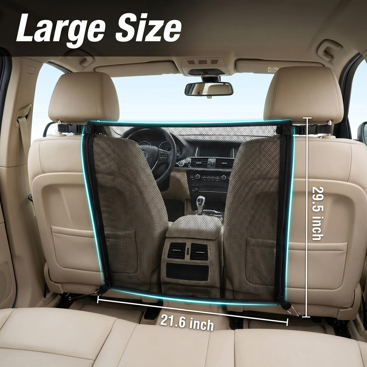 Dog Car Net Barrier for Back Seat