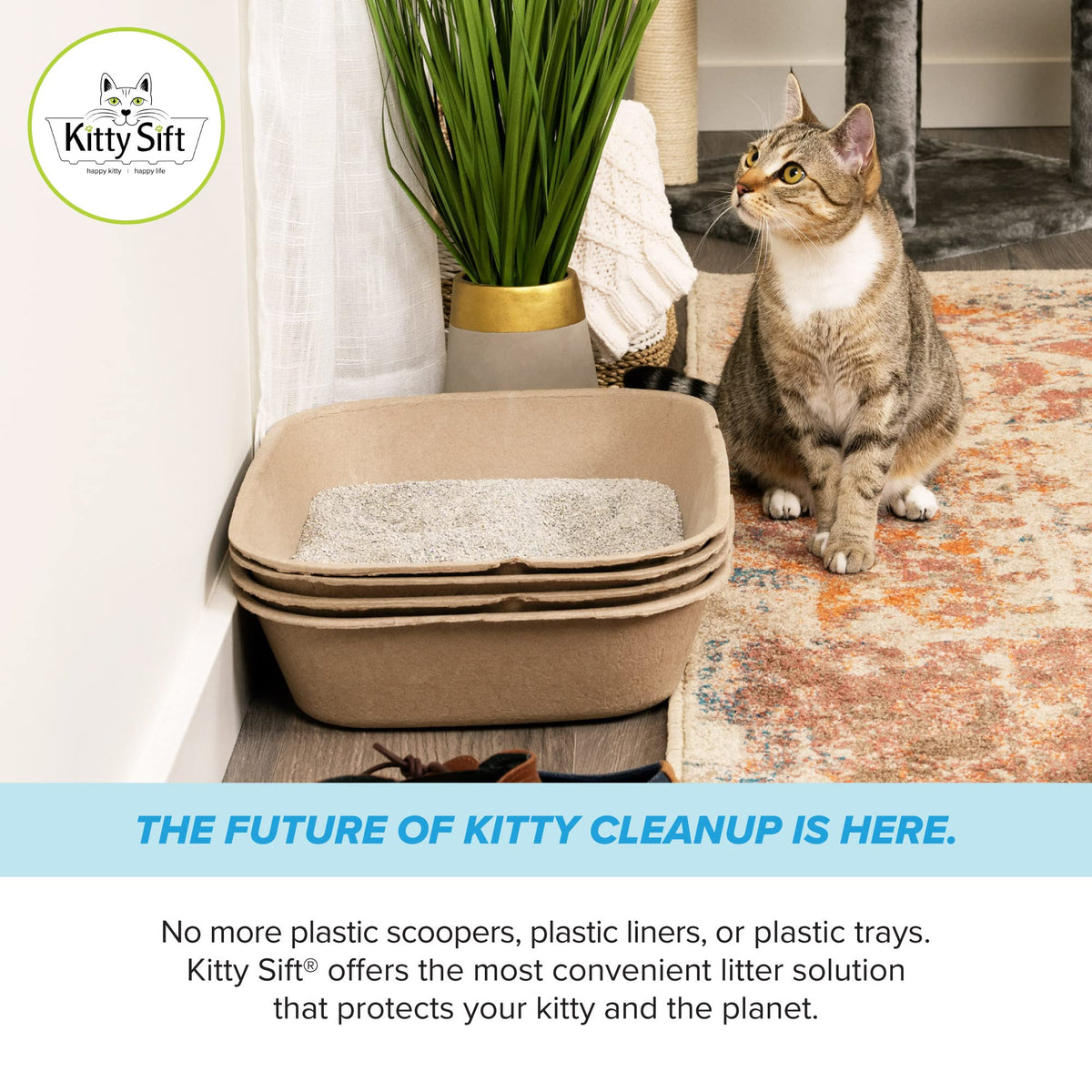 Set of 1 Litter Box & 5 Sifting Liners (Litter Box Sifting Kit / Large (6-Piece Set))