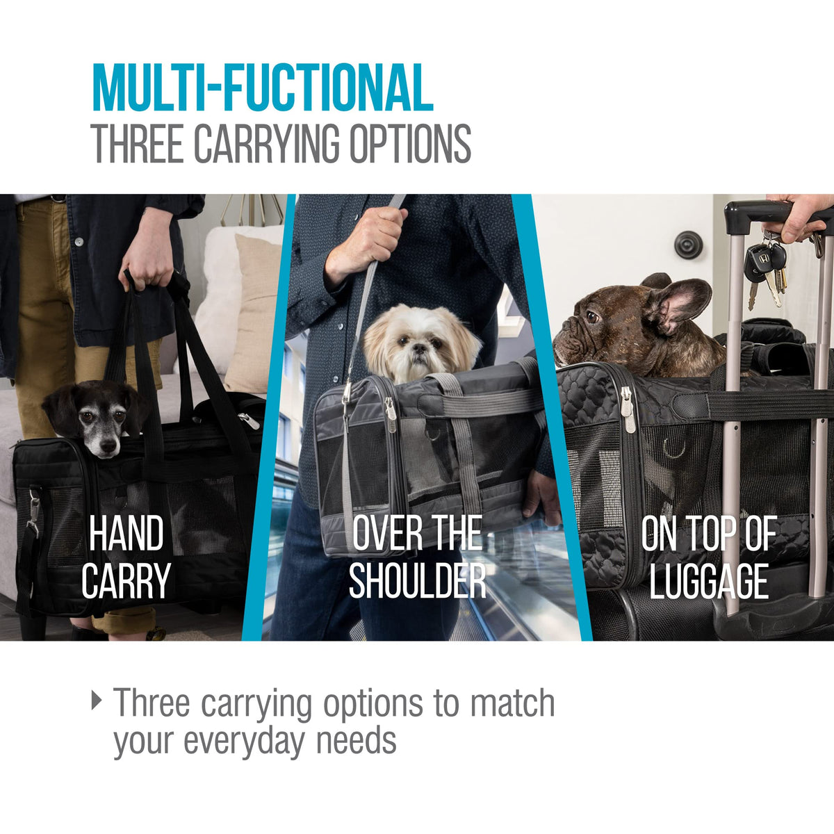 Original Deluxe Travel Pet Carrier (17.0"L x 11.0"W x 10.5"H)