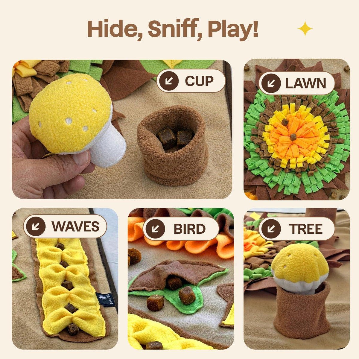 Interactive Dog Snuffle Mat for Slow Feed & Digestion Support (Geometric and floral pattern)