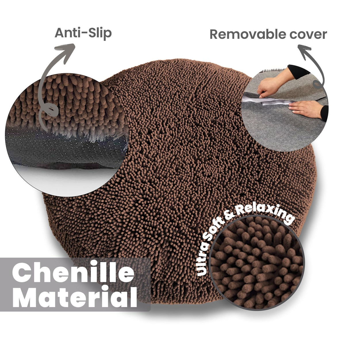 Cloud K 9 Bed for Dogs & Cats (Large (40''X40'') / Chocolate Brown)