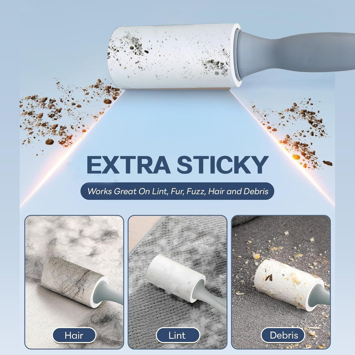 Pet Hair Lint Rollers (3 pcs - 270 Sheets)