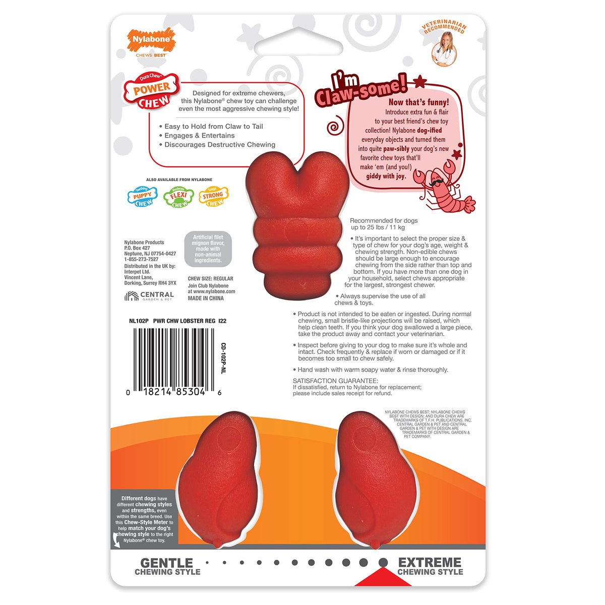 Lobster Power Chew Toy for Dogs (Lobster 1 Pack / Small)