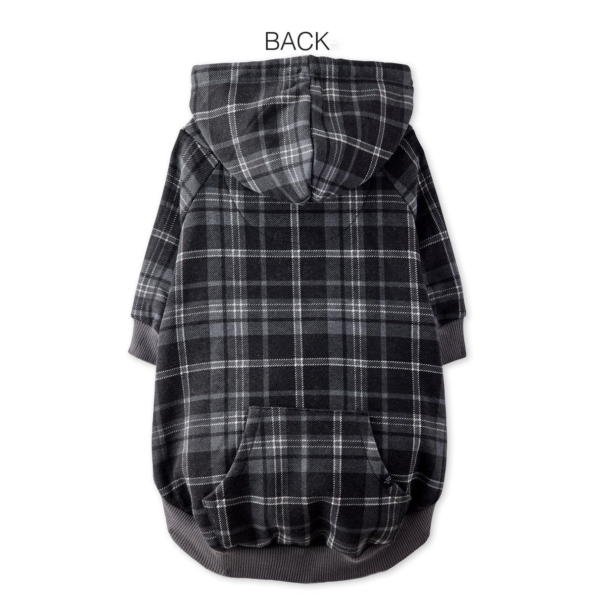 Rocky II Dog Hoodie (Black Sand Plaid / XX-Small (4-7 lbs))