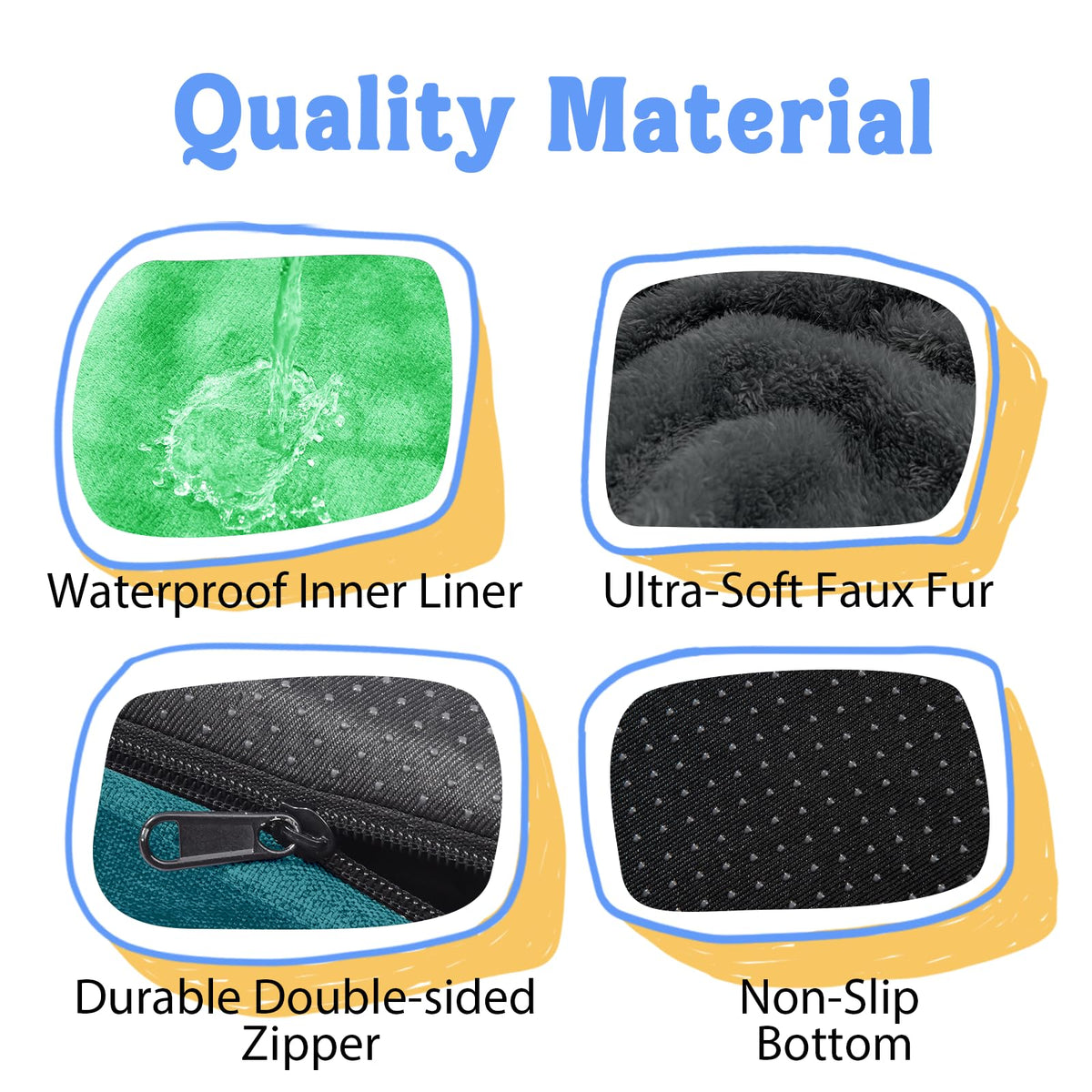 Waterproof Orthopedic XL Dog Bed for Large and Extra Large Dogs (Blue Lime / 42"L x 30"W x 7.5"Th)