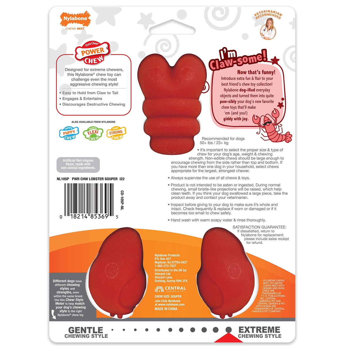 Lobster Power Chew Toy for Dogs (Lobster 1 Pack / X-Large)