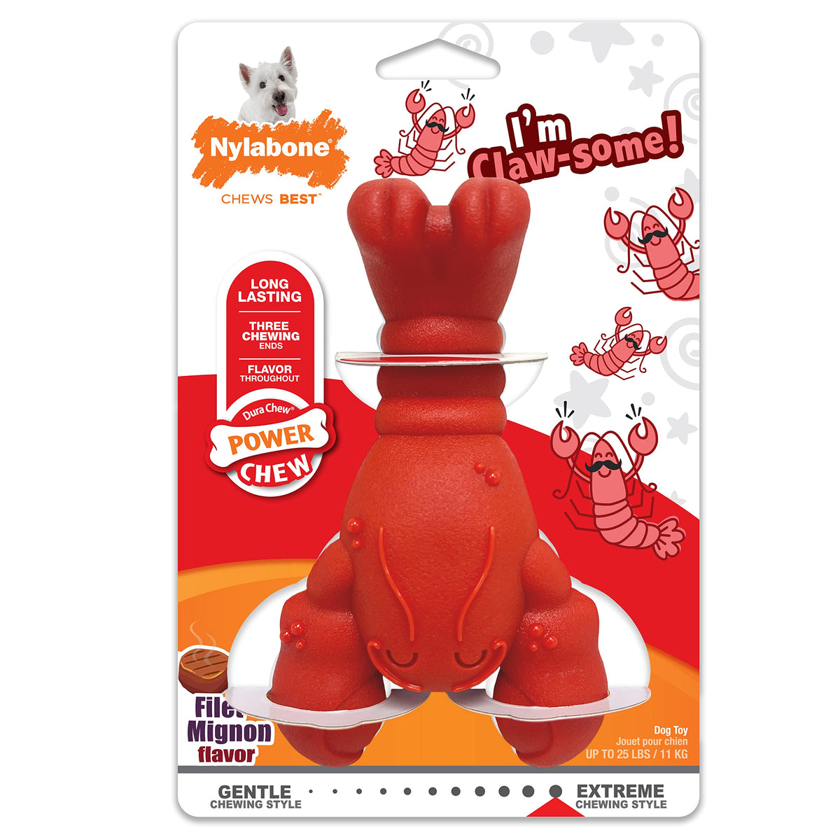 Lobster Power Chew Toy for Dogs (Lobster 1 Pack / Small)
