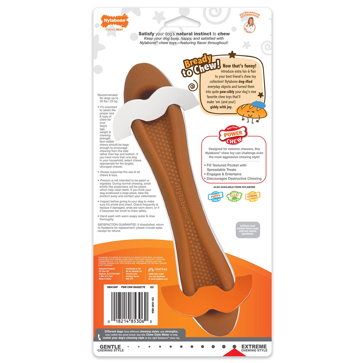 Baguette Power Chew Toy for Dogs (Baguette 1 Pack / Large)