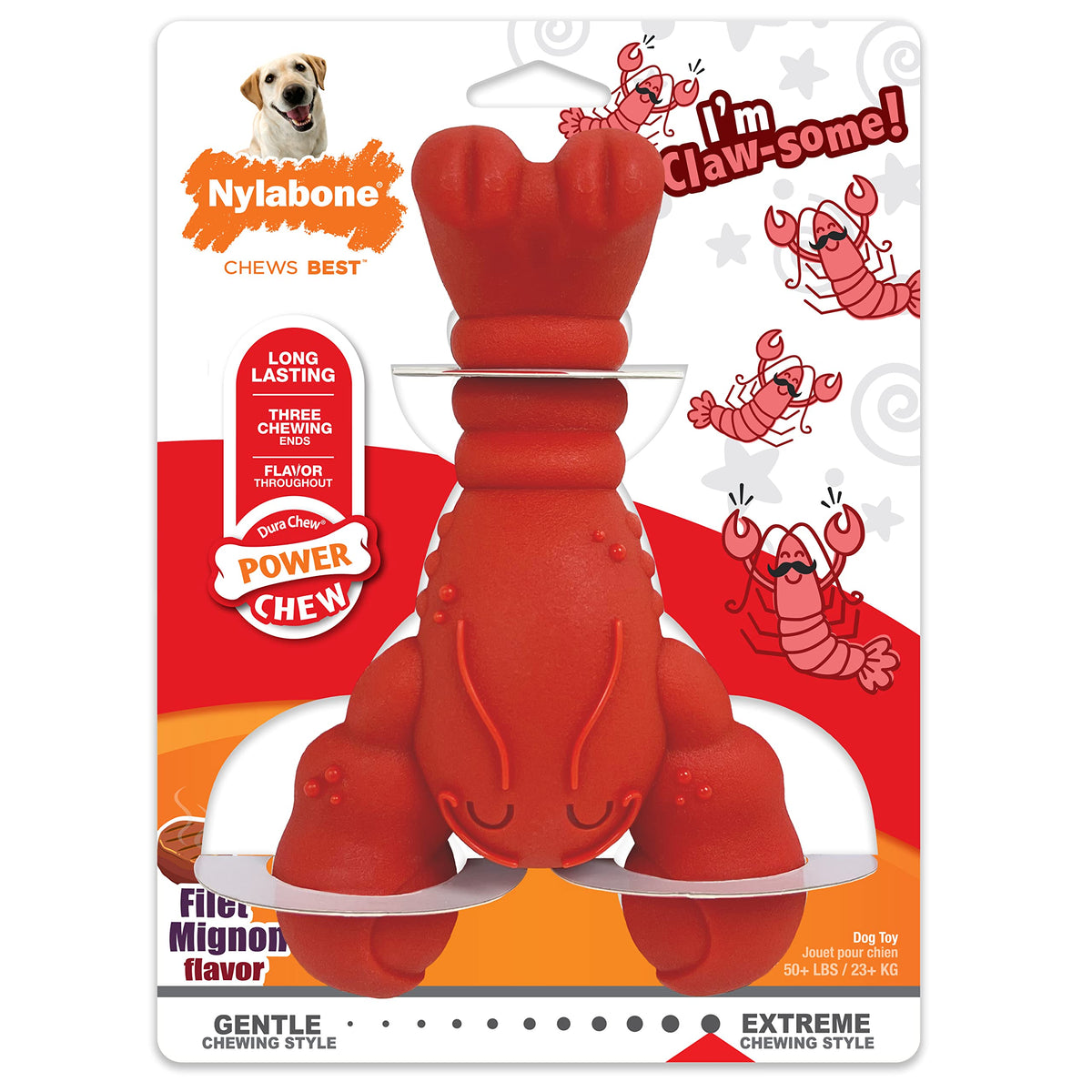 Lobster Power Chew Toy for Dogs (Lobster 1 Pack / X-Large)