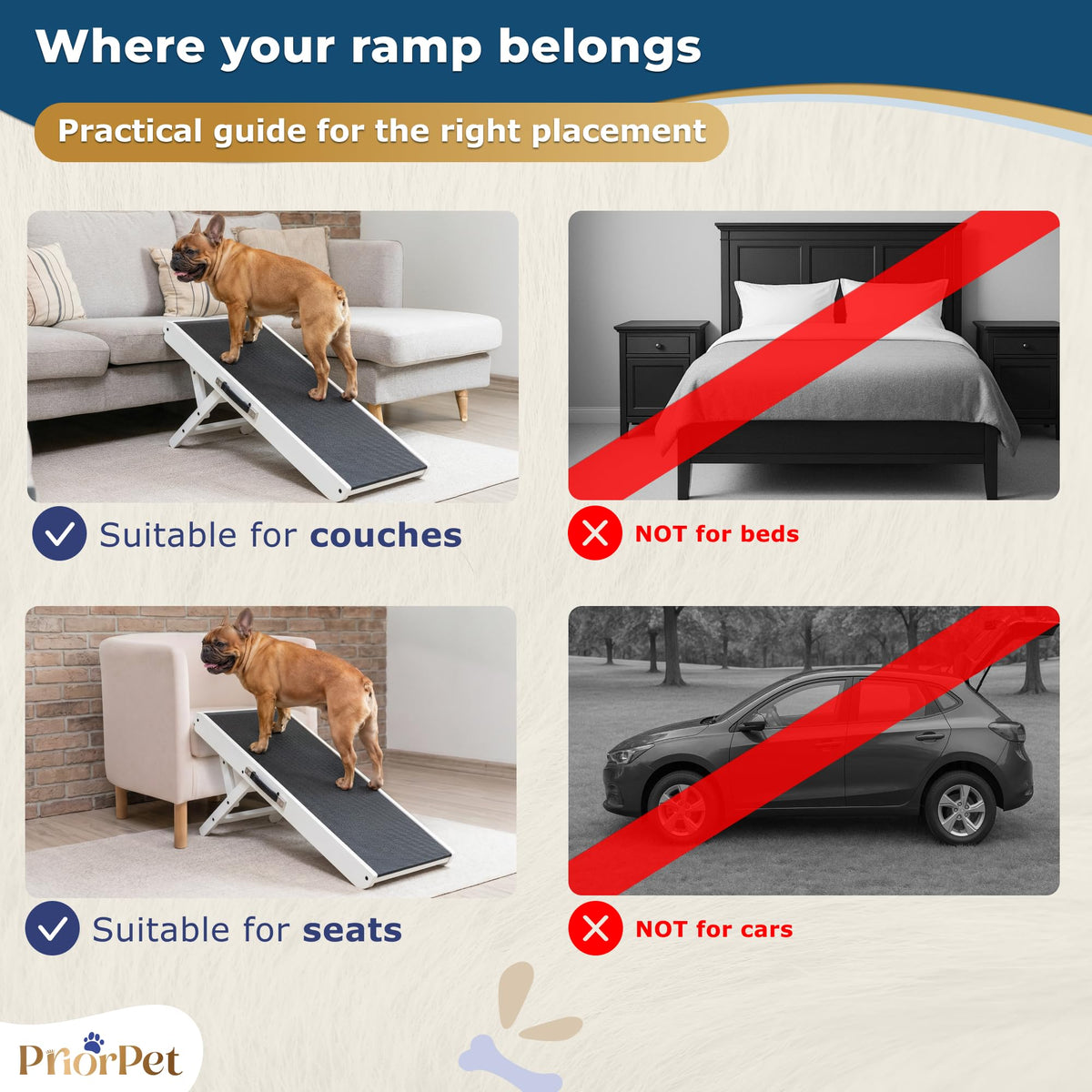 Dog Ramp for Couch (White)