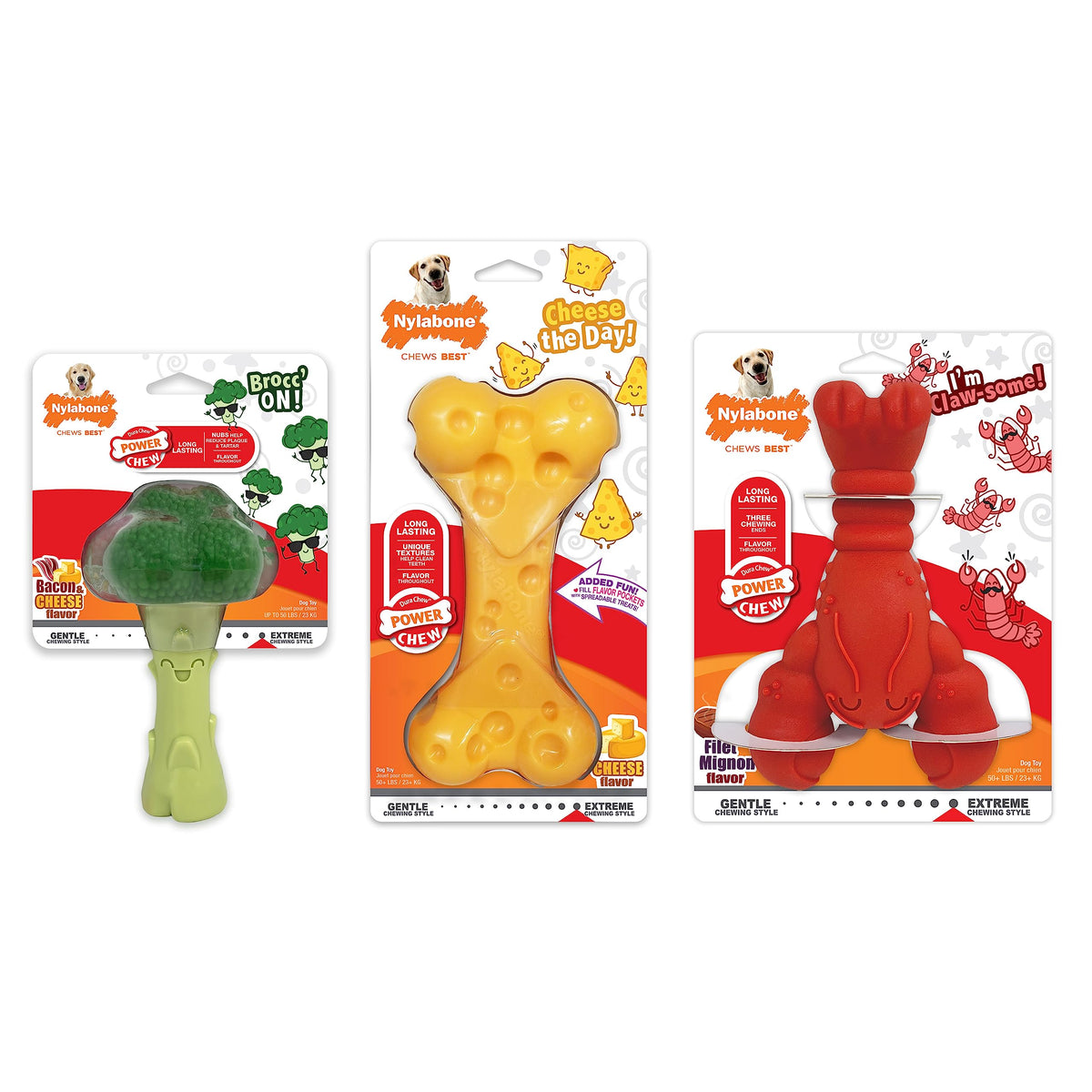 Power Chew Toy Bundle (Lobster 3 Pack / Large)