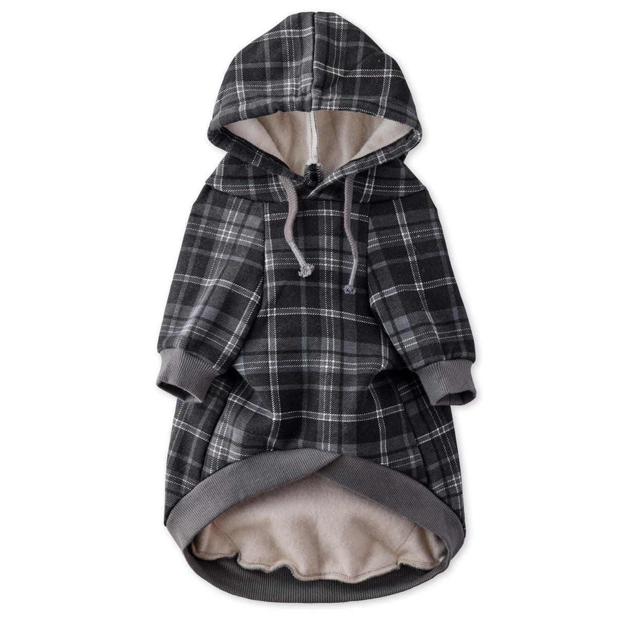 Rocky II Dog Hoodie (Black Sand Plaid / XXX-Small (up to 5lbs))