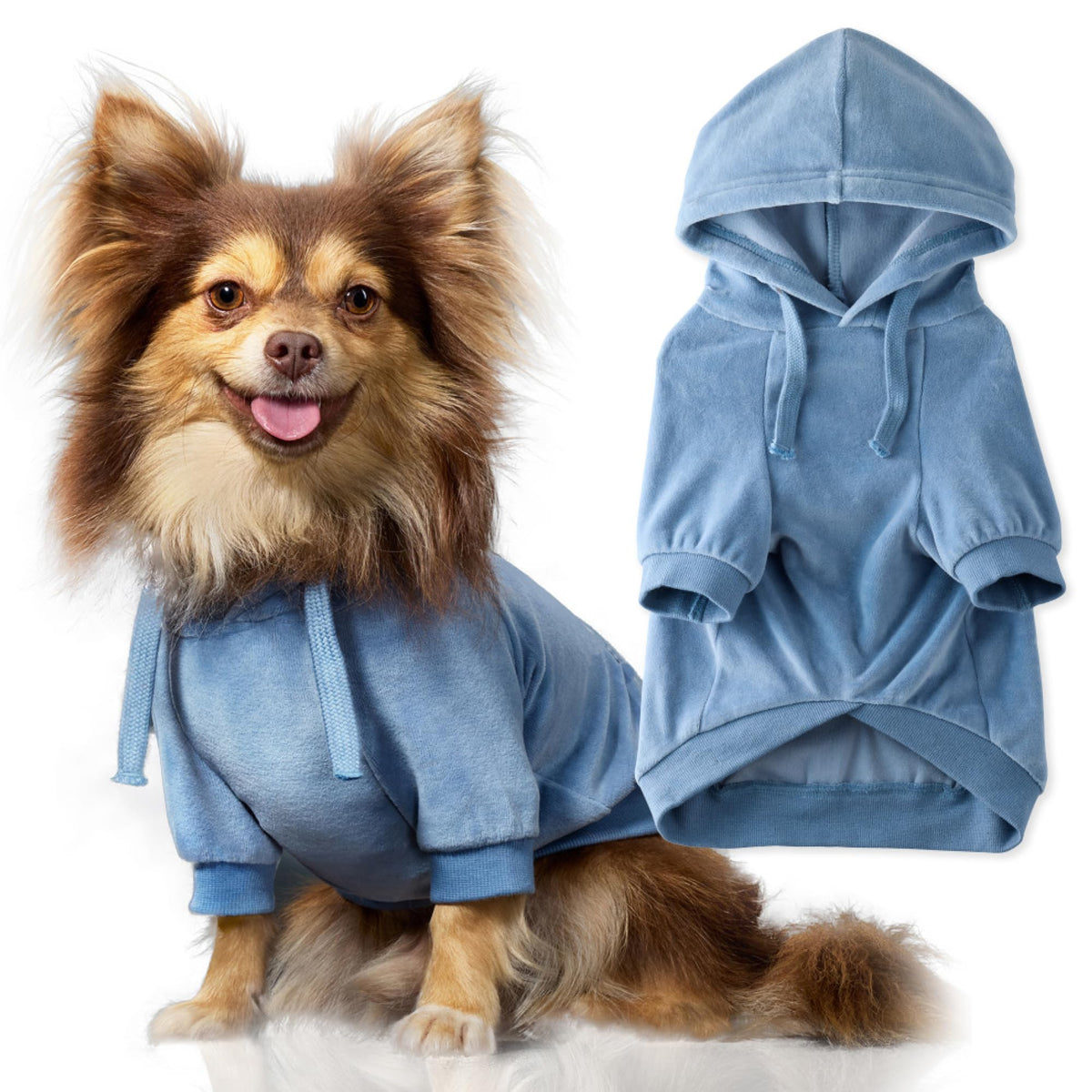 Cooper II Dog Hoodie (Faded Denim / Medium (20-45 lbs))