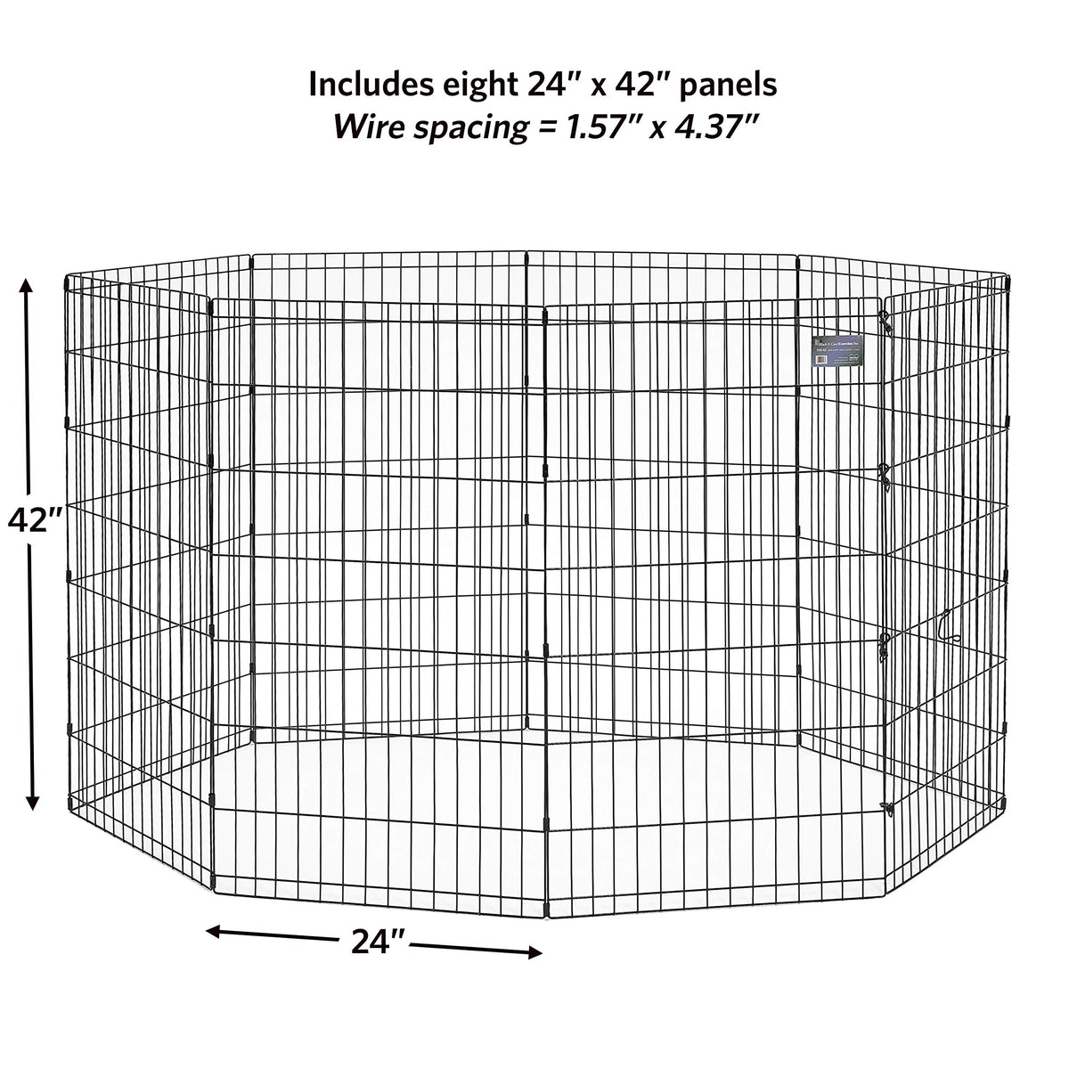 MidWest 42 Inch Exercise Pen (Black No Door / 42" H)