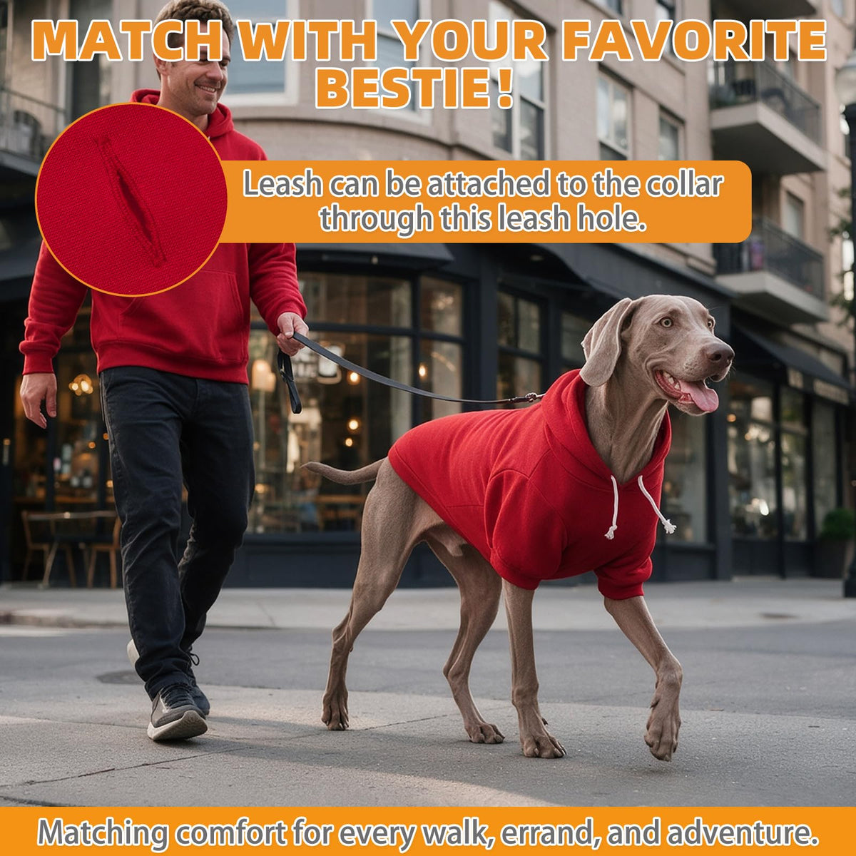 Dog Hoodie for Large Medium Small Dogs (Red / X-Large)