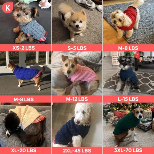Dog Sweater for Medium Large Dogs Turtleneck Thick Knit Pullover (XX-Large (35-60lbs) / 2# Red)