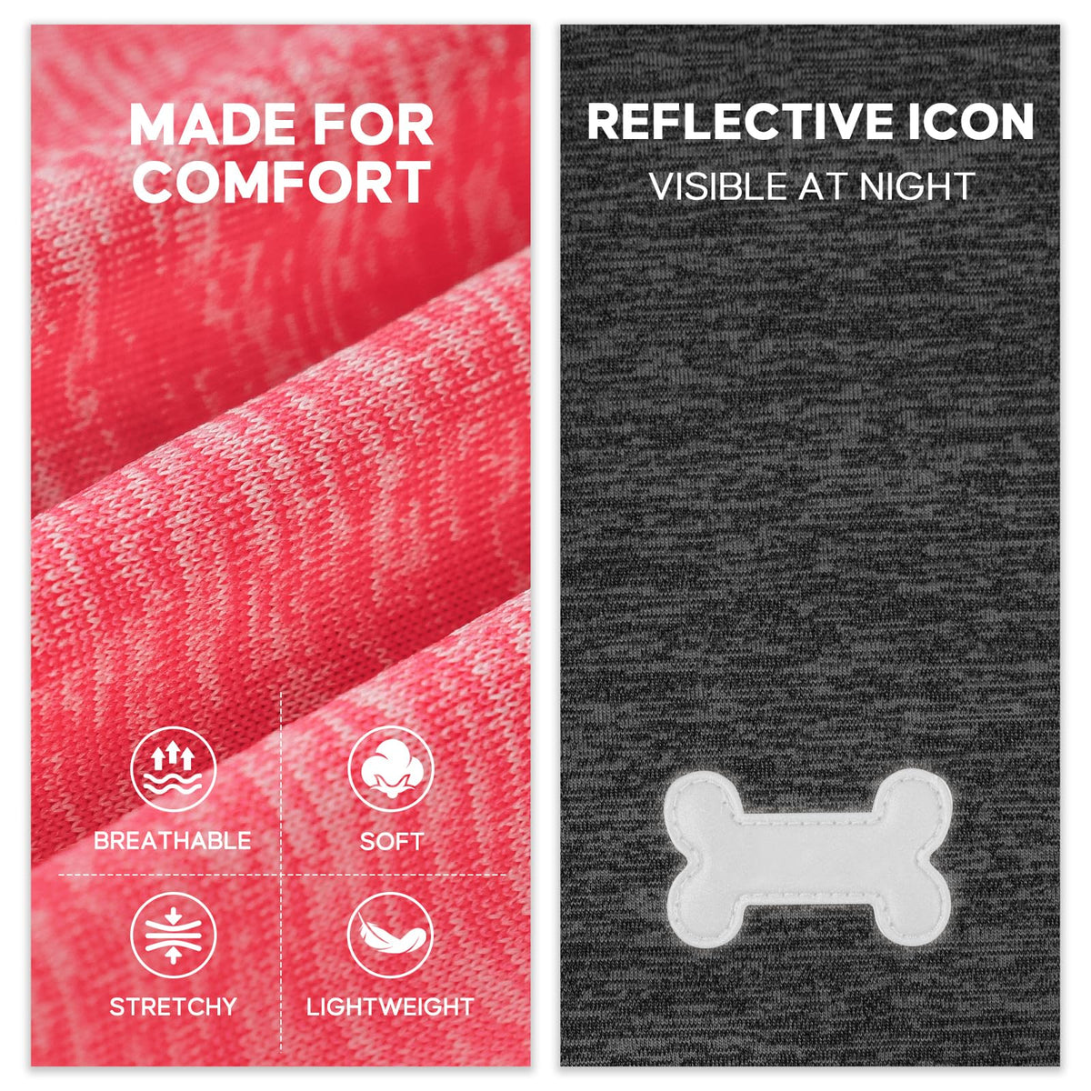 2Pack Dog Shirt for Large Dogs Sun Protection Tank Top with Sleeves (XXX-Large (55-75lbs) / 5# 2Pack(Coral Red+Grey))