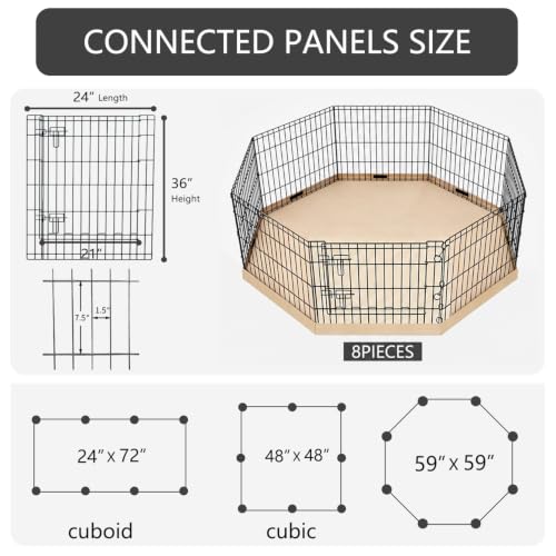 Foldable Metal Dog Exercise Pen (Tan / 36''H)