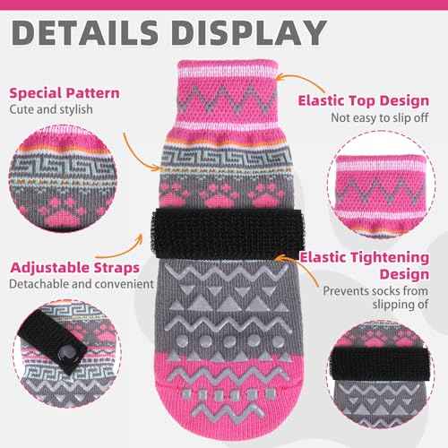 Dog Socks Shoes for Hot Pavement (Large(4 Pack) / Grey Paw)