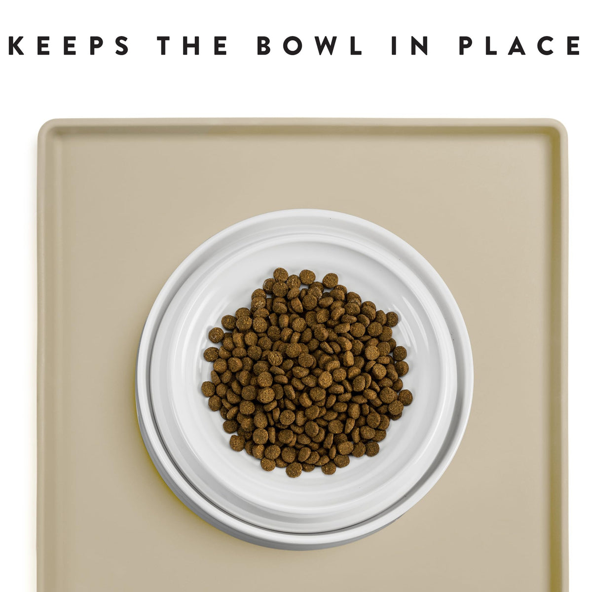Premium Cat Food Mat (19"L x 11"W / Sand)