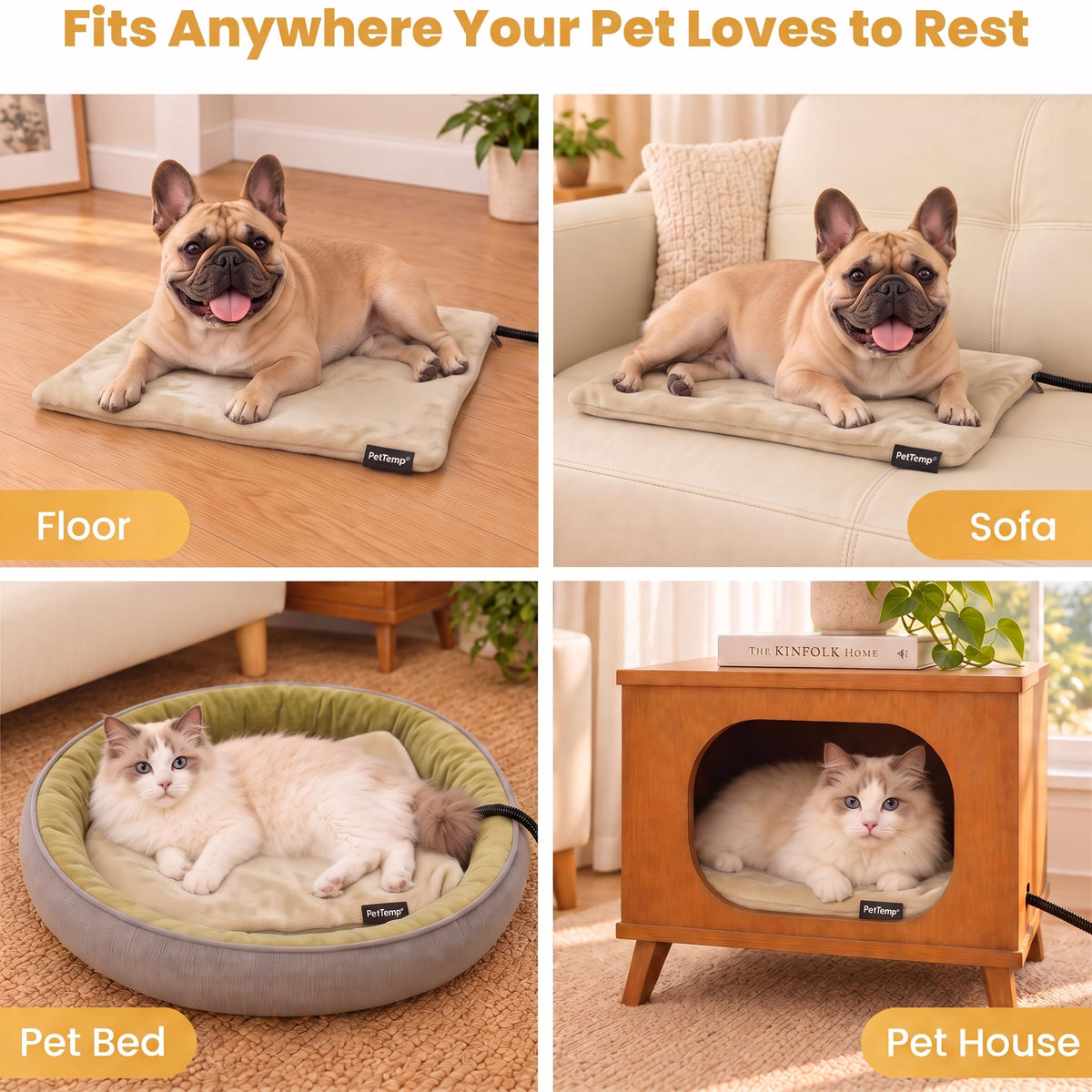 Dog Heating Pad (Beige / Medium: 20" x 16" x 1.6")