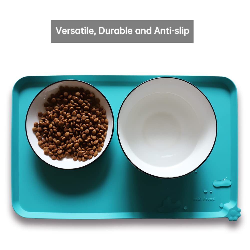 Silicone Non Slip Pet Feeding Mats (19" x 12" / Teal)