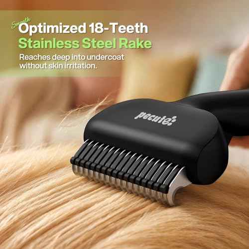 Self Cleaning Undercoat Rake for Dogs Cats with Thick Double Coats