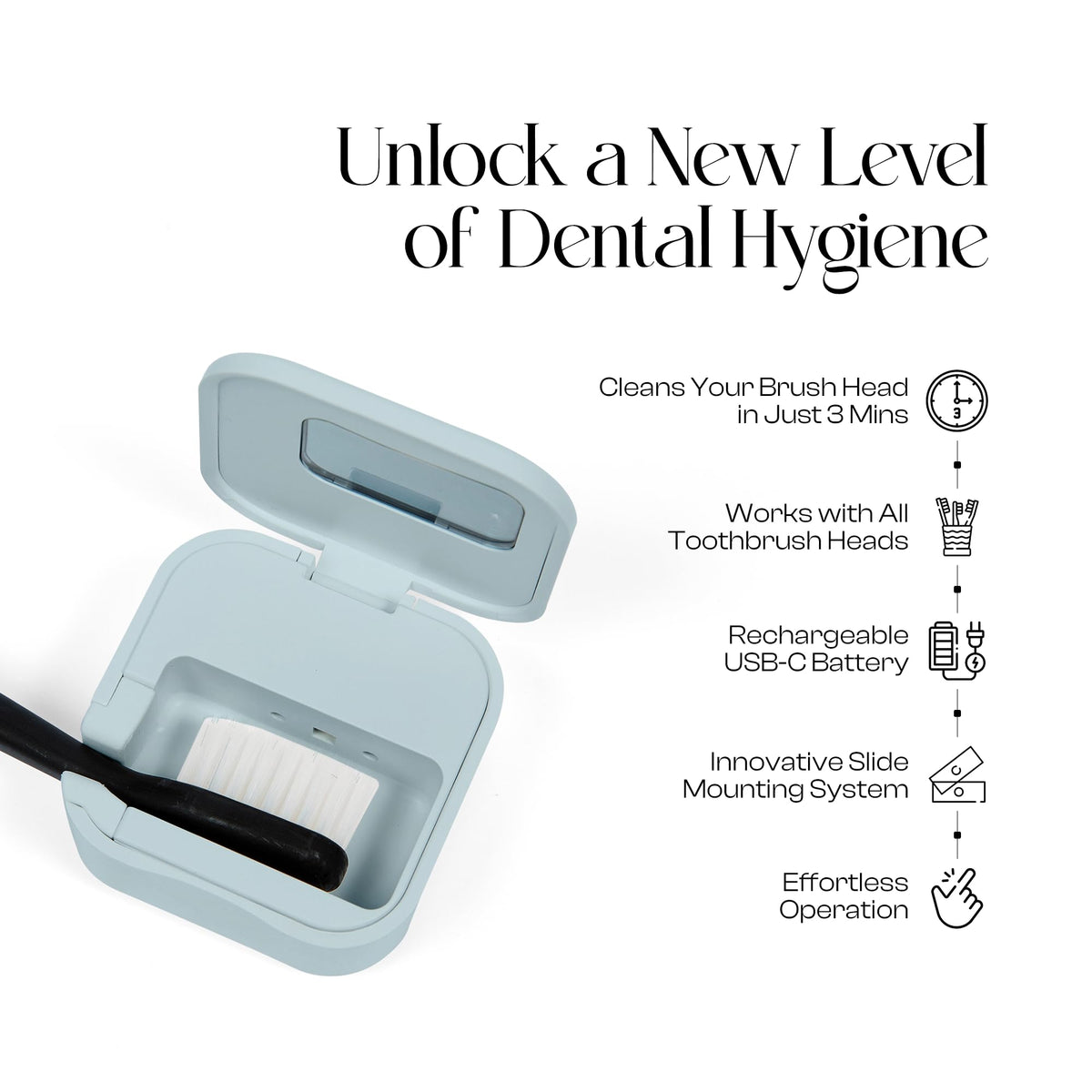 UV C Toothbrush Sanitizer and Holder (Sky Blue)