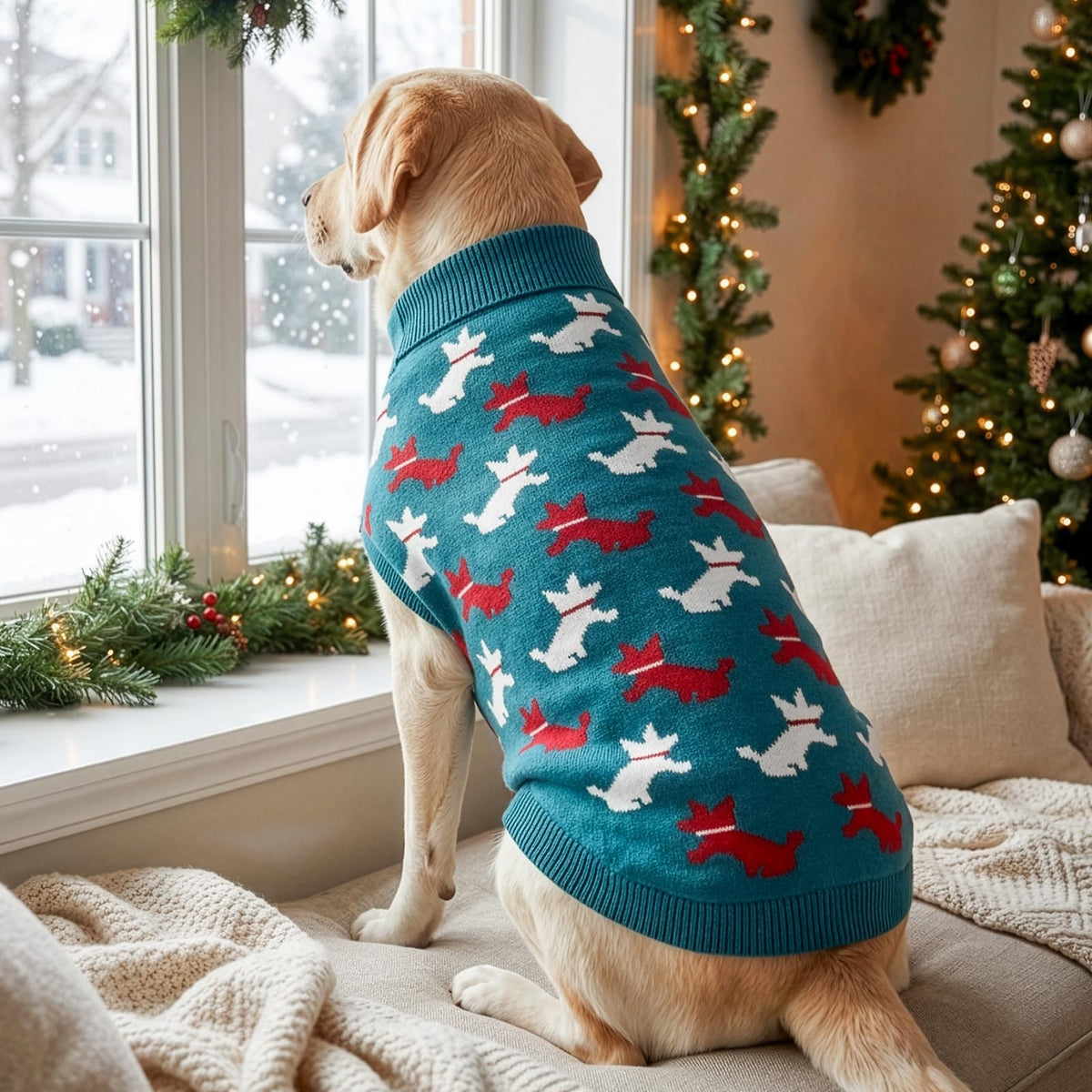 Cute Dog Sweater with Puppy Pattern Soft Dog Knitwear Thermal Puppy Doggie Clothes Breathable Pet Knitwear Cozzy Warm Pet Pullover Outfit for Small Medium Large Dogs 3XL (XXX-Large)