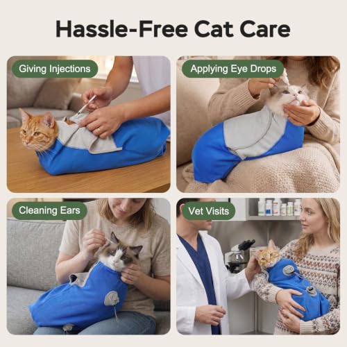 Cat Wrap for Cutting Nails (S(5-10lbs) / Blue)
