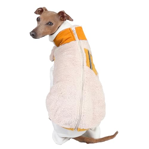 D Doggy Star Italian Greyhound Warm Fleece Zip (M / Zipup Mustard)