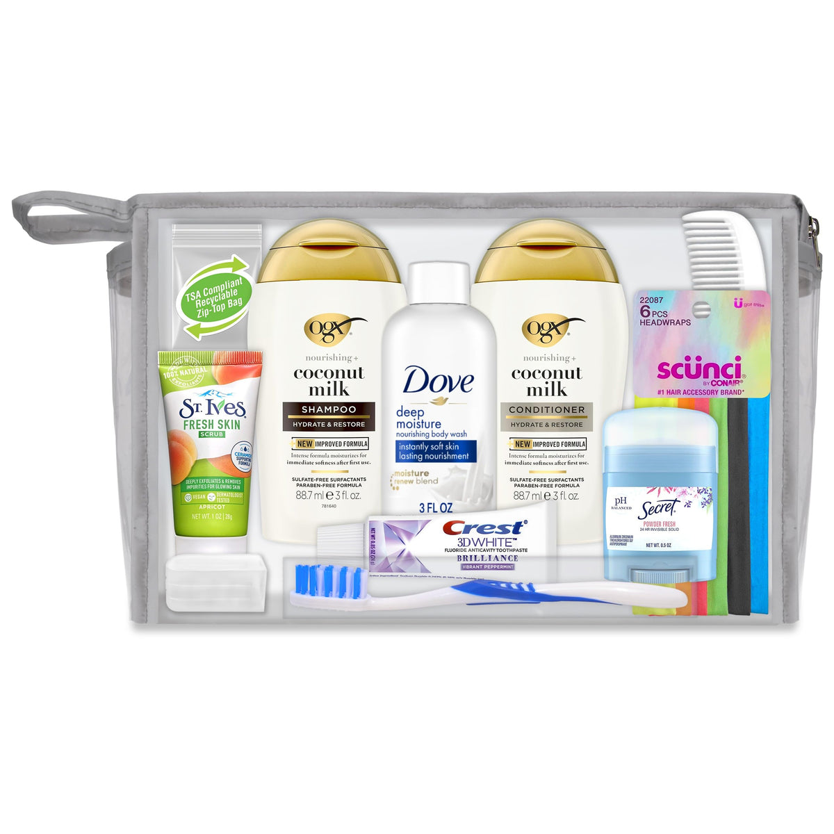 Women's 17 Piece Travel Toiletry Kit (24 Kits)